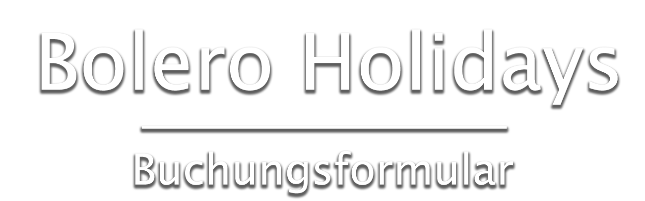 Bolero Holidays Buchungsformular